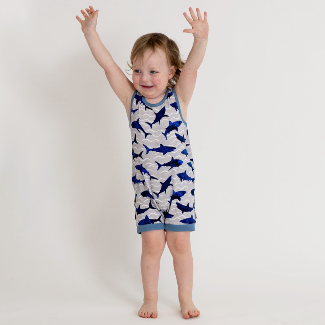 Feelin' Sharky Sleeveless Shorty Romper