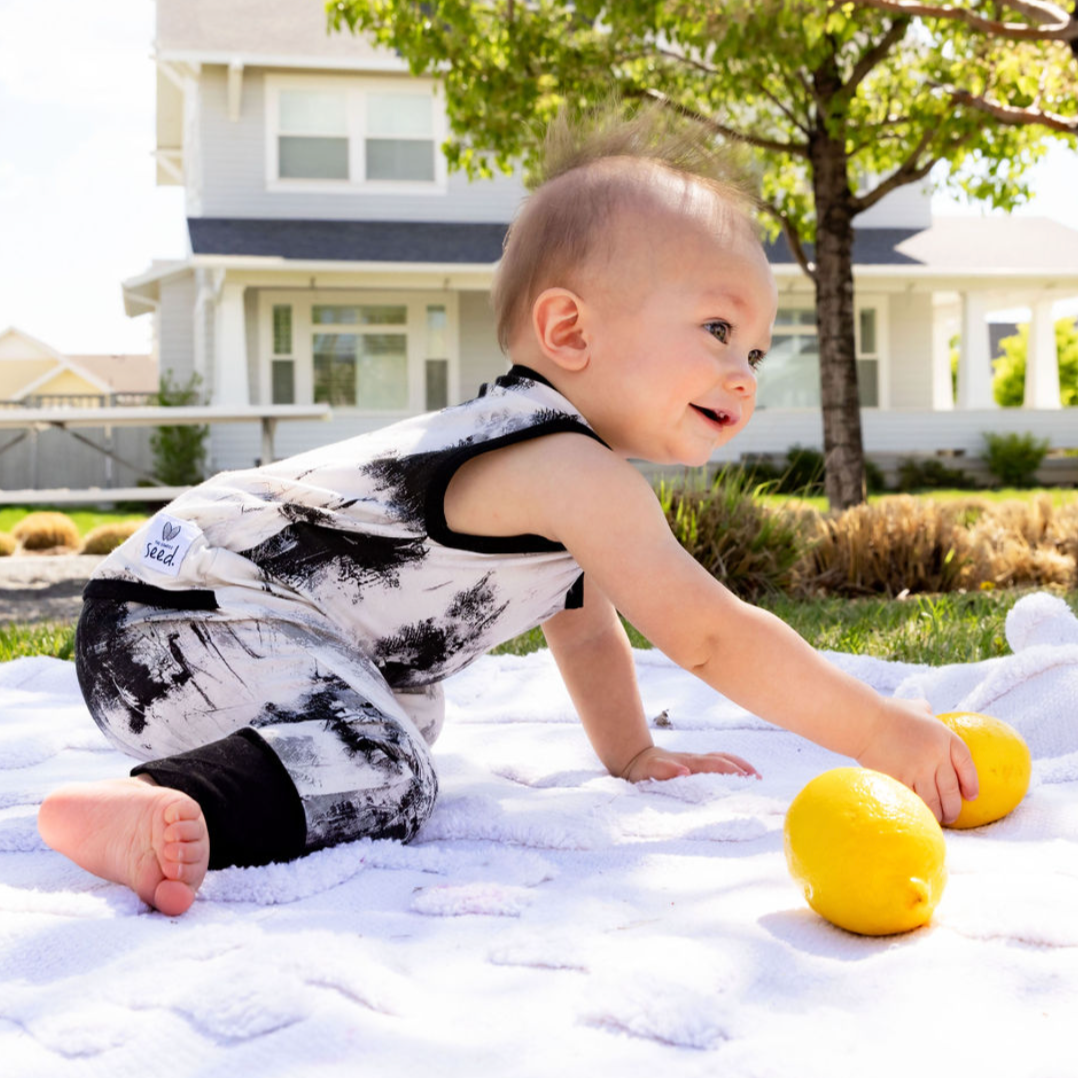 Caden & Crew Black Art for Autism Sleeveless Romper