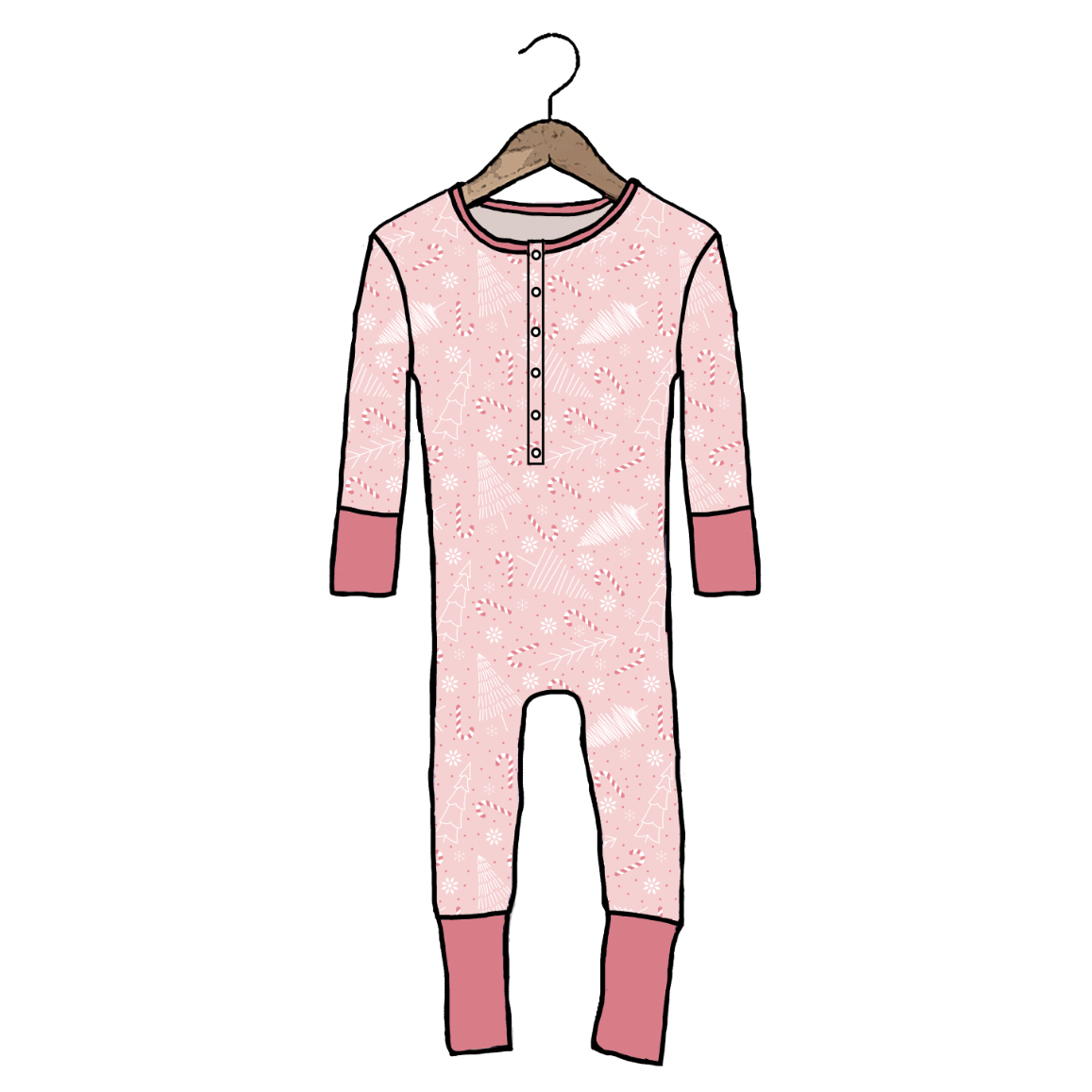 Candy Cane Lane At Your Leisure Snap Down Adult Romper- 3X-5X