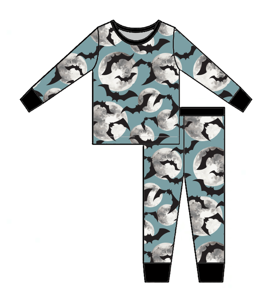 Go Bat to Sleep Two Piece Kid's Jammie Set *read description