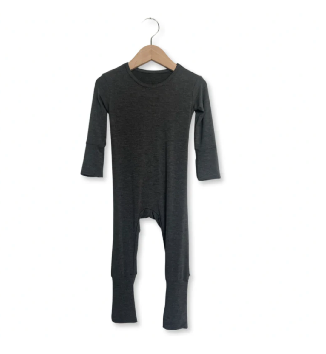 Charcoal At Your Leisure Essential Adult Romper- 3X-5X