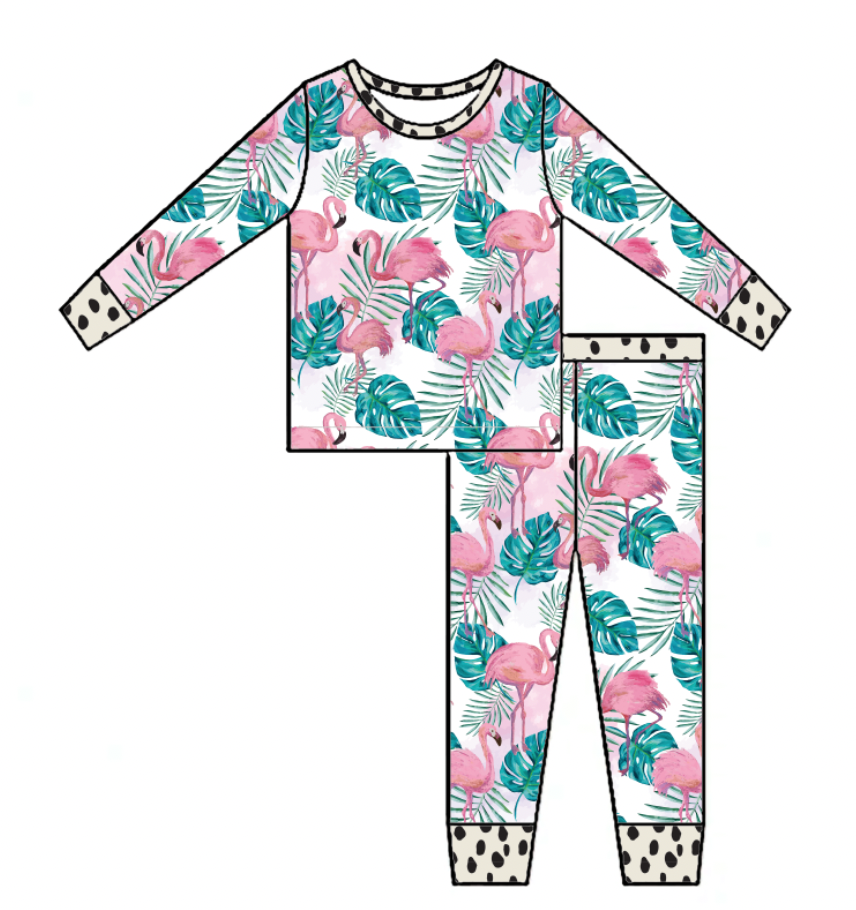 Flamingo Two Piece Jammie Set (18-24 mth- 5T) *read description