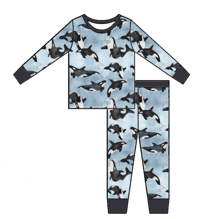 Save the Whales Two Piece Jammie Set (18-24 mth- 5T) *read description