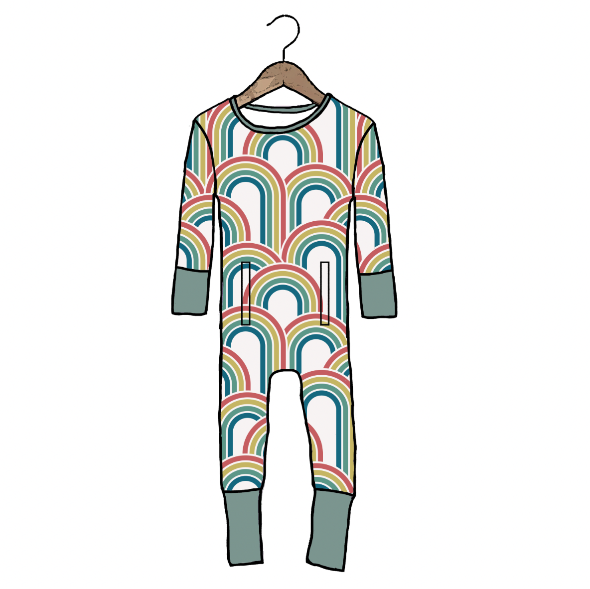 Rainbow Adaptive Tube Access Day to Night Romper