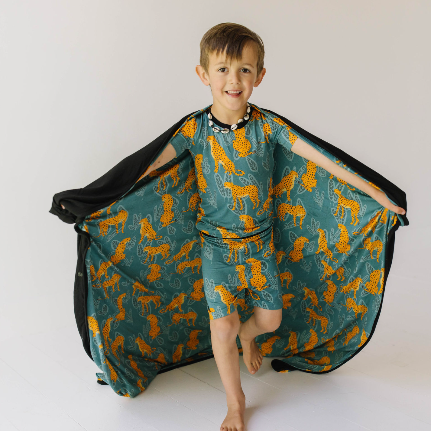 Ch-Ch- Cheetah Two Piece Short Jammie Set (18-24 mth- 5T)