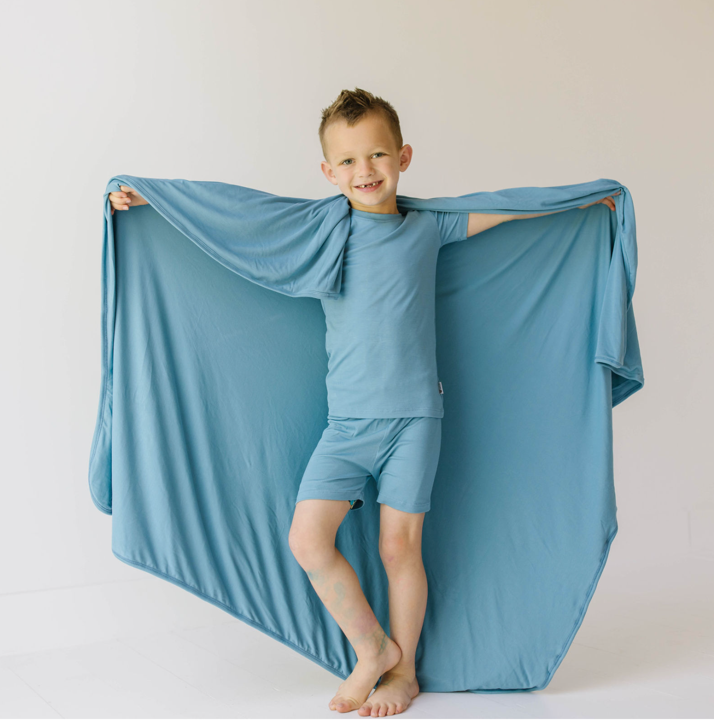 Blue Jay Mini Ribbed Two Piece Kid's Short Jammie Set (6-12/14)