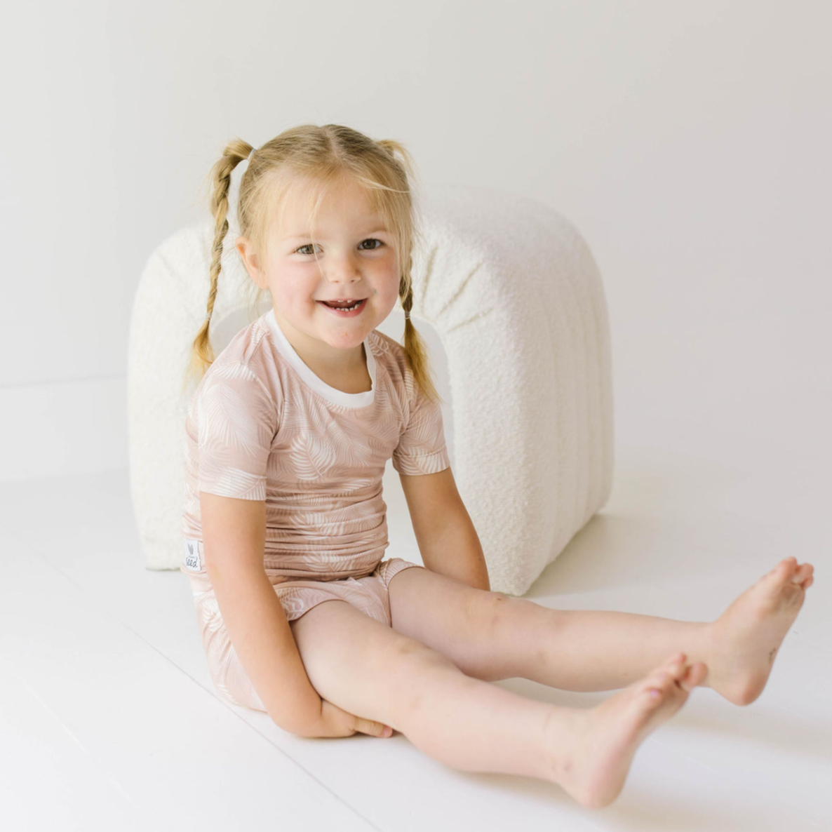 Pink Palms Two Piece Short Jammie Set (18-24 mth- 5T)