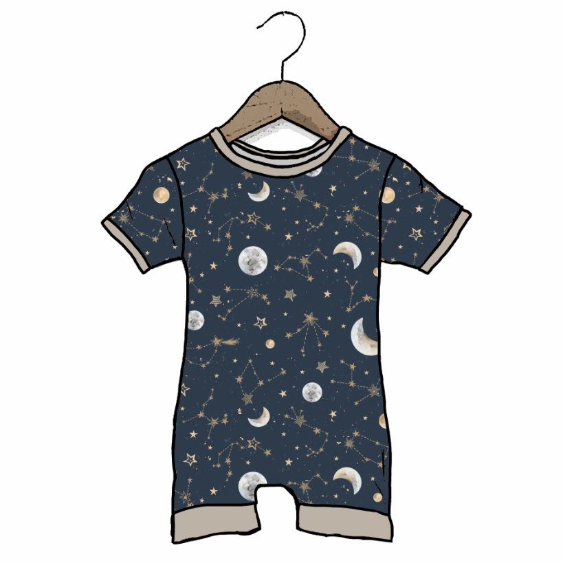 Starry Night Shorty Romper