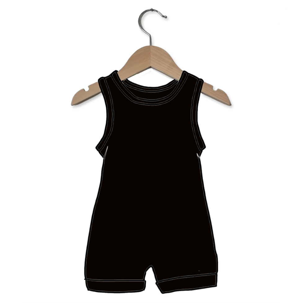 Black Sleeveless Shorty Romper