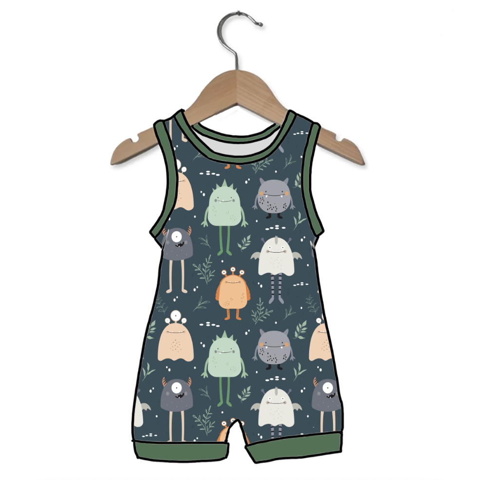 Monster Mash Sleeveless Shorty Romper