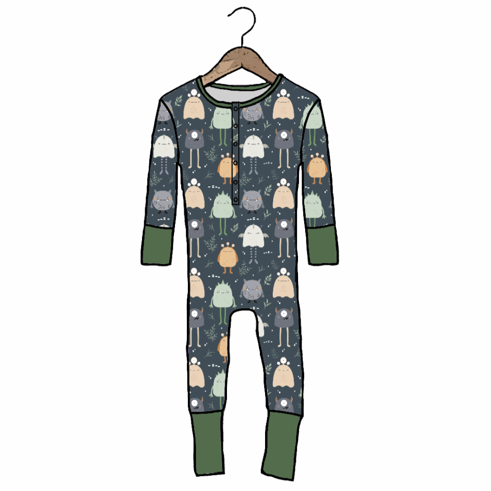 Monster Mash At Your Leisure Snap Down Adult Romper