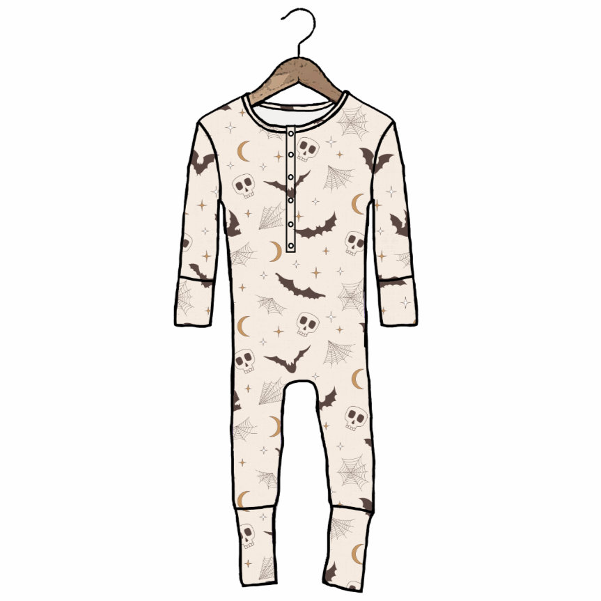 Bats & Boneheads At Your Leisure Snap Down Adult Romper