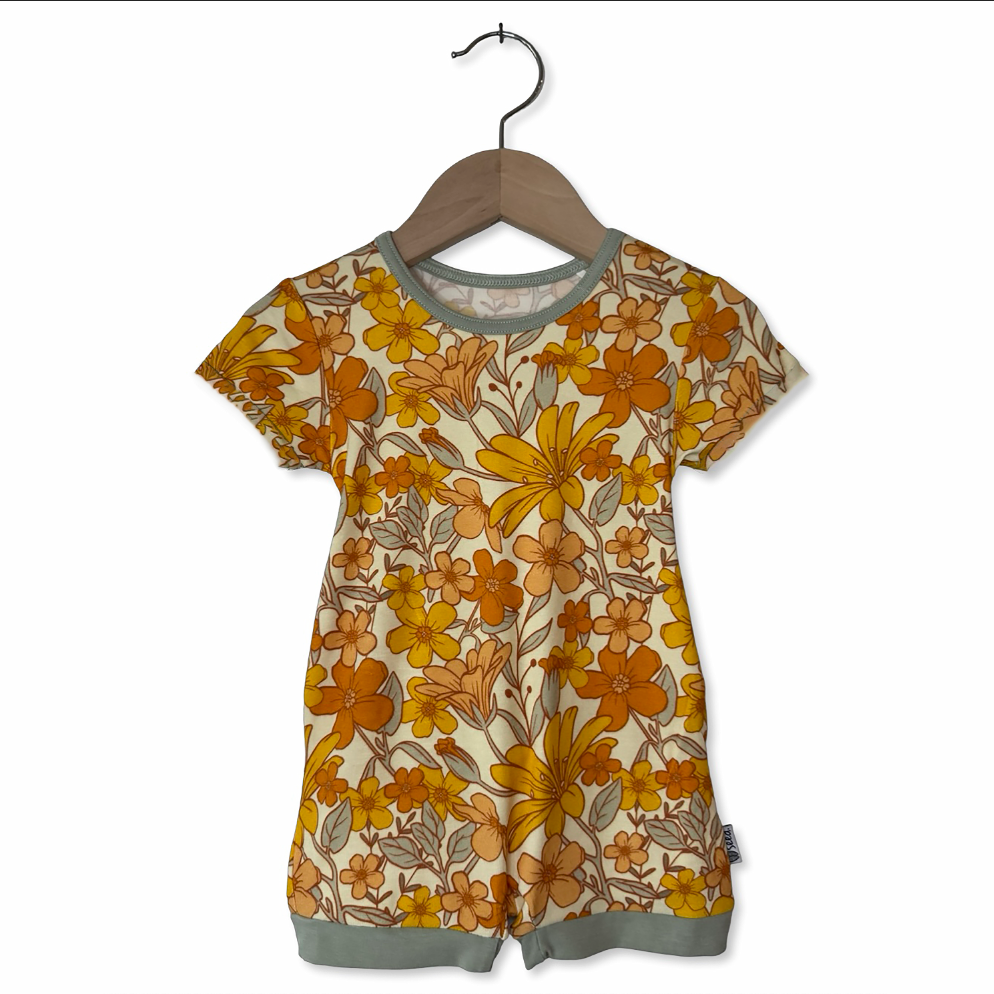 Fallin' for Blooms Adult Shorty Romper