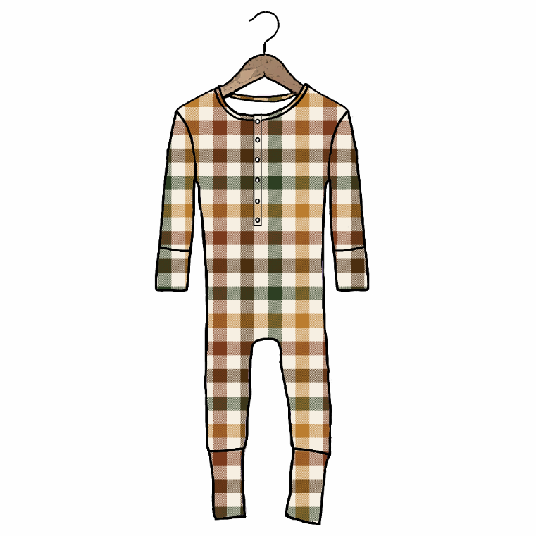 Autumn Plaid At Your Leisure Snap Down Adult Romper
