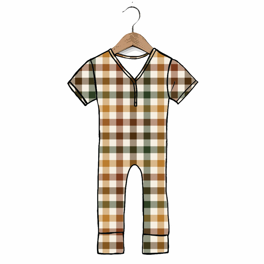 Autumn Plaid At Your Leisure Adult Short Long Romper