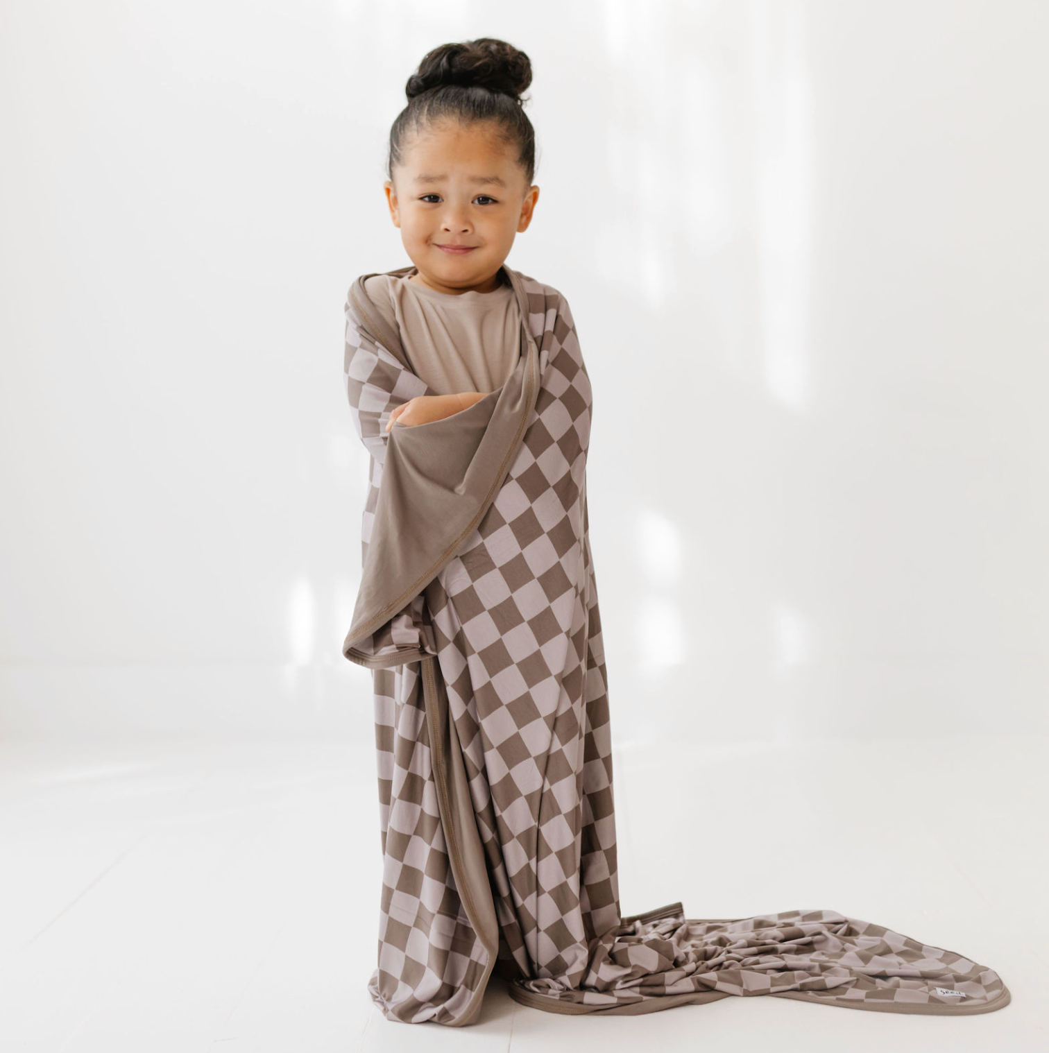 Cocoa Check Nuzzle Blanket