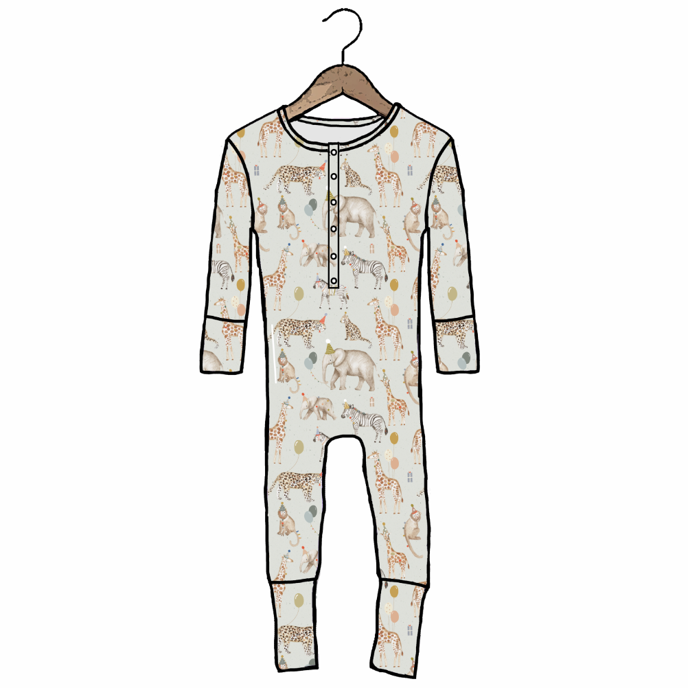 Party At The Zoo At Your Leisure Snap Down Adult Romper