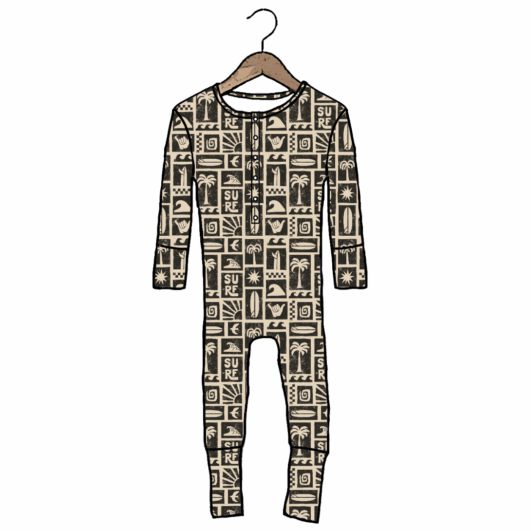 Hang Ten At Your Leisure Snap Down Adult Romper