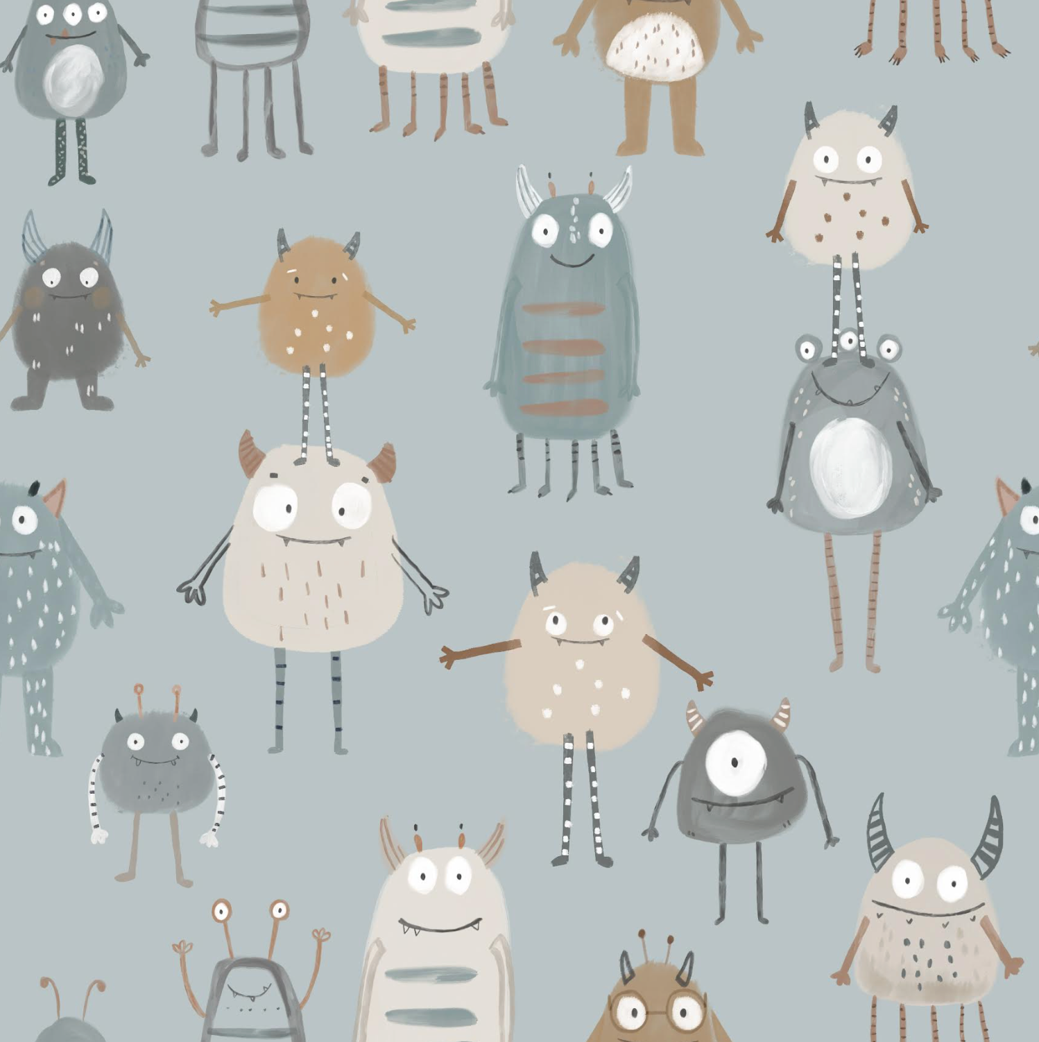 Blue Little Monsters Day to Night Romper Luxe Edition | Cotton Bamboo Blend