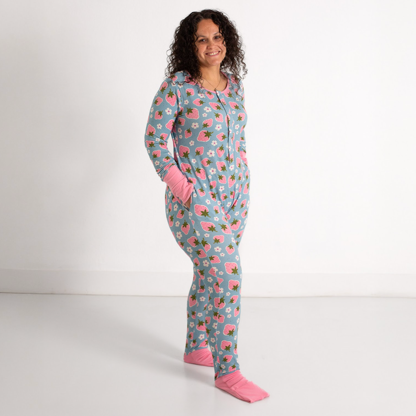 Strawberry Fields At Your Leisure Snap Down Adult Romper