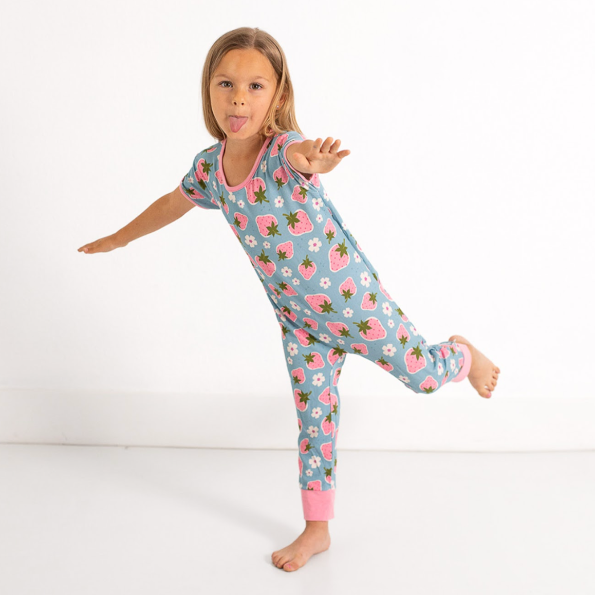 Strawberry Fields Kid's Short Long Romper