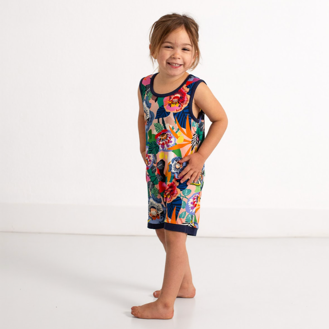 Fiesta Floral Sleeveless Shorty Romper