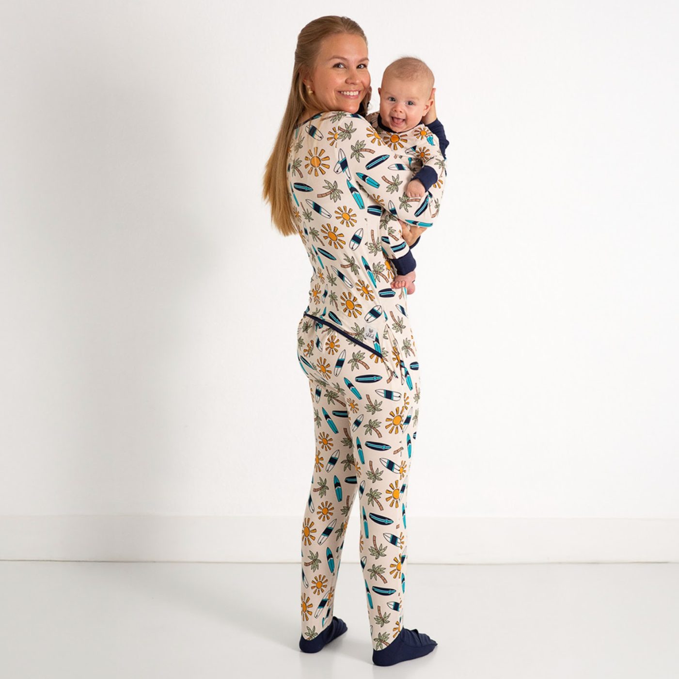 Surfs Up At Your Leisure Snap Down Adult Romper