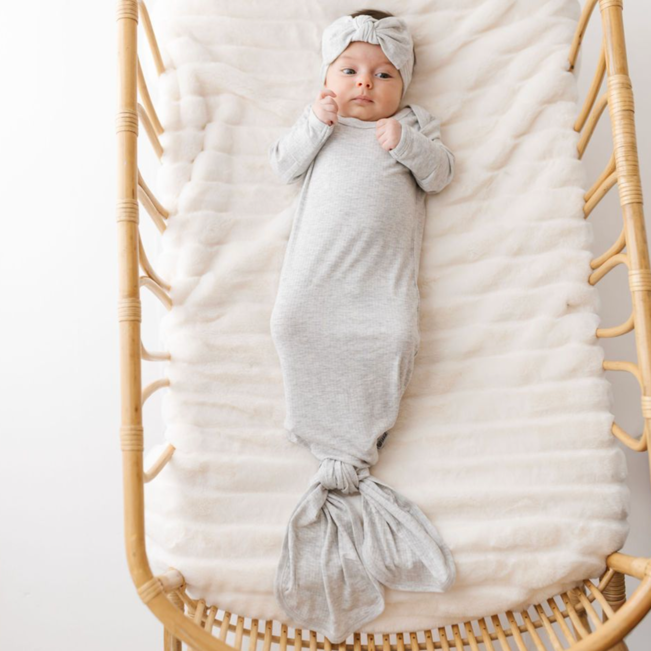 Salt Ribbed Knotted Gown & Beanie