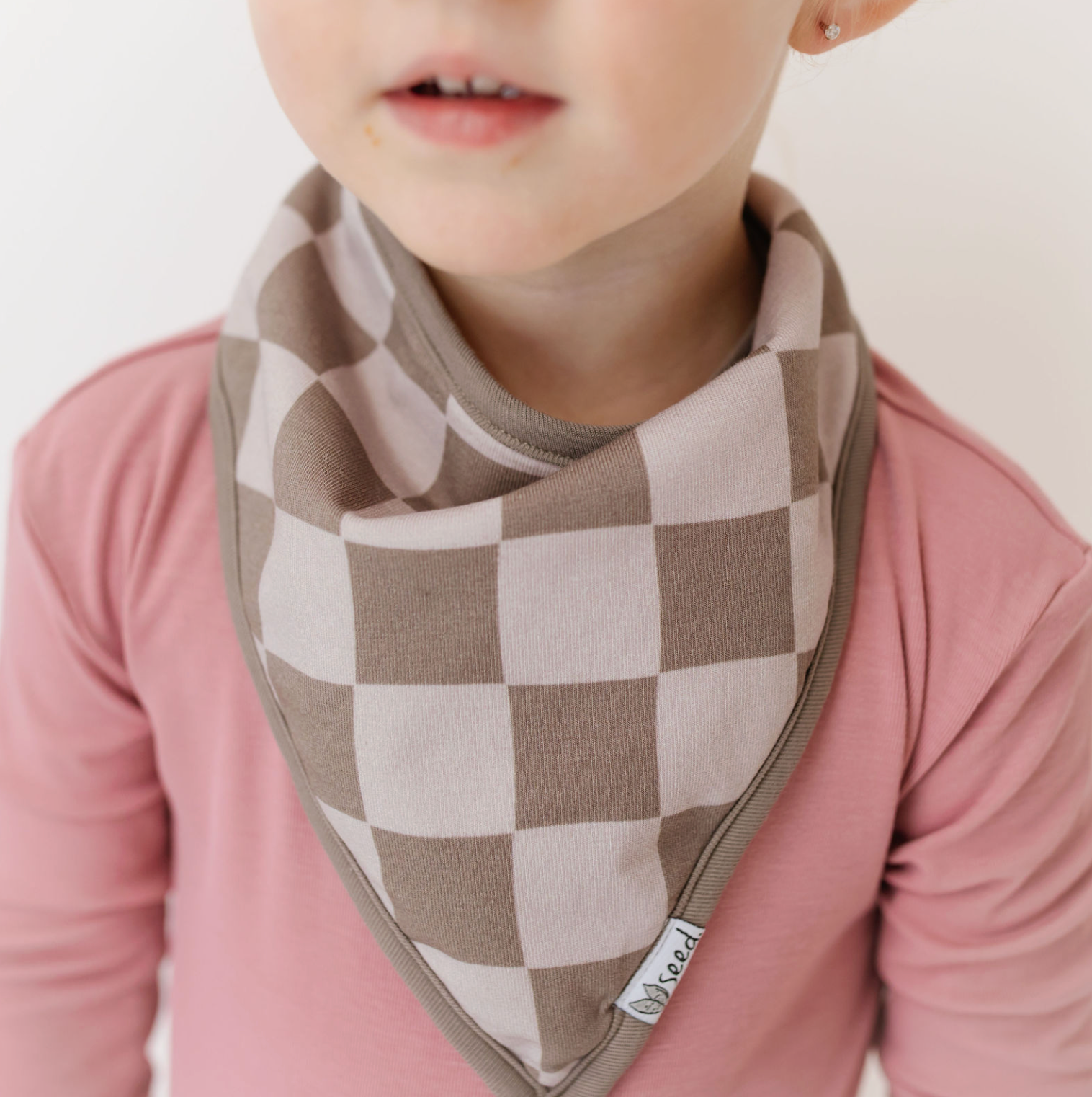 Cocoa Check Bandana Bib