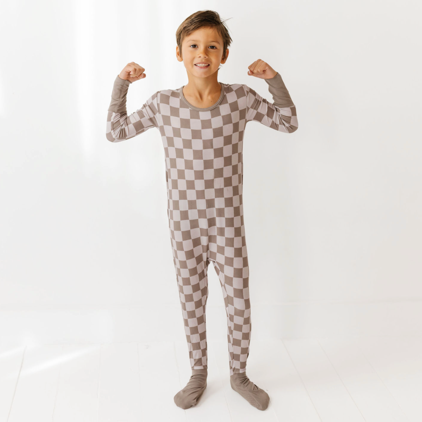 Cocoa Check Kid's Day to Night Romper