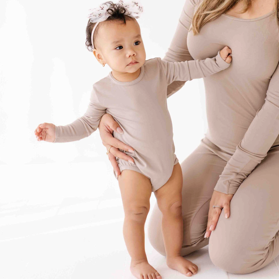 Taupe Snuggle Bug Long Sleeve Bodysuit