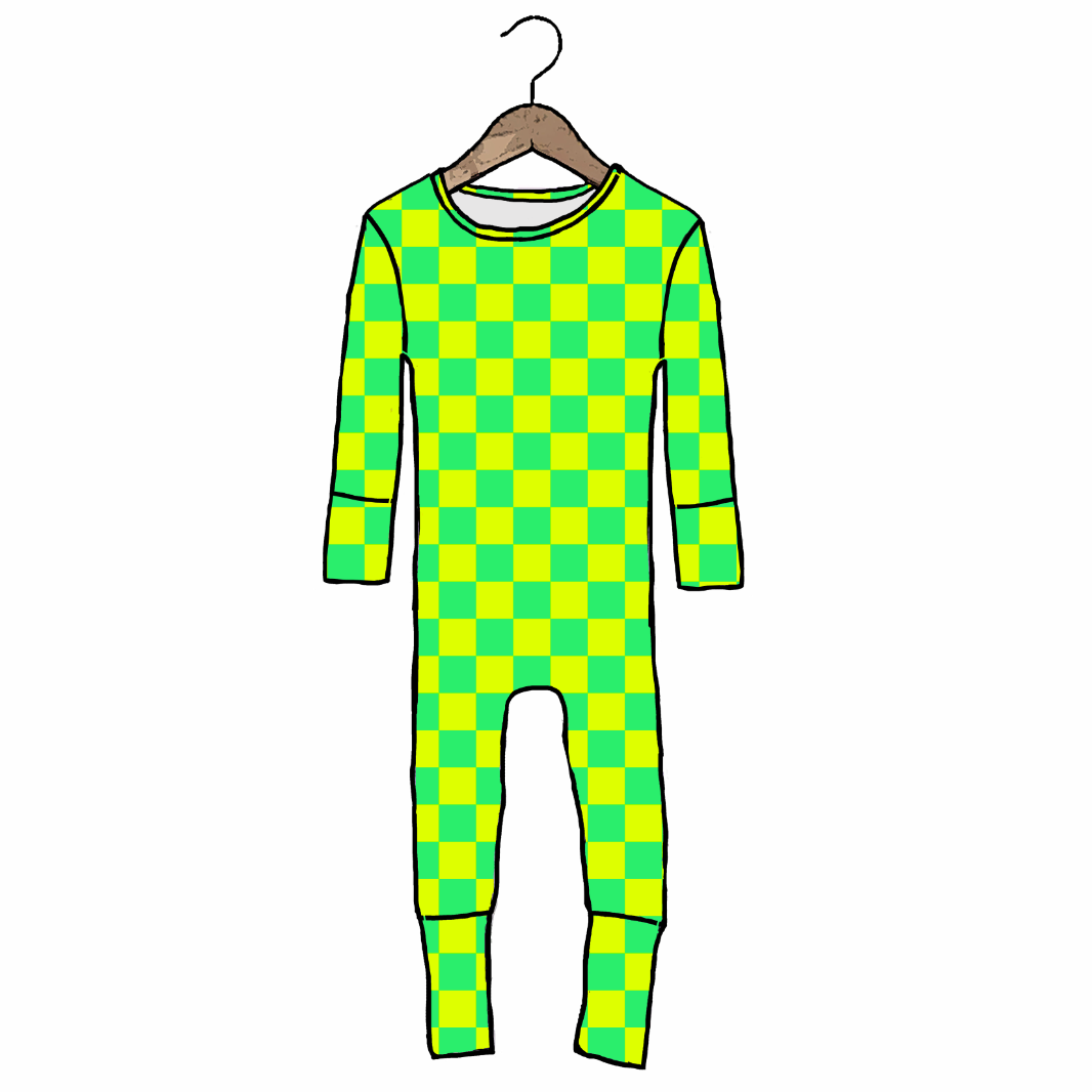 Lemon Lime Check Day to Night Romper
