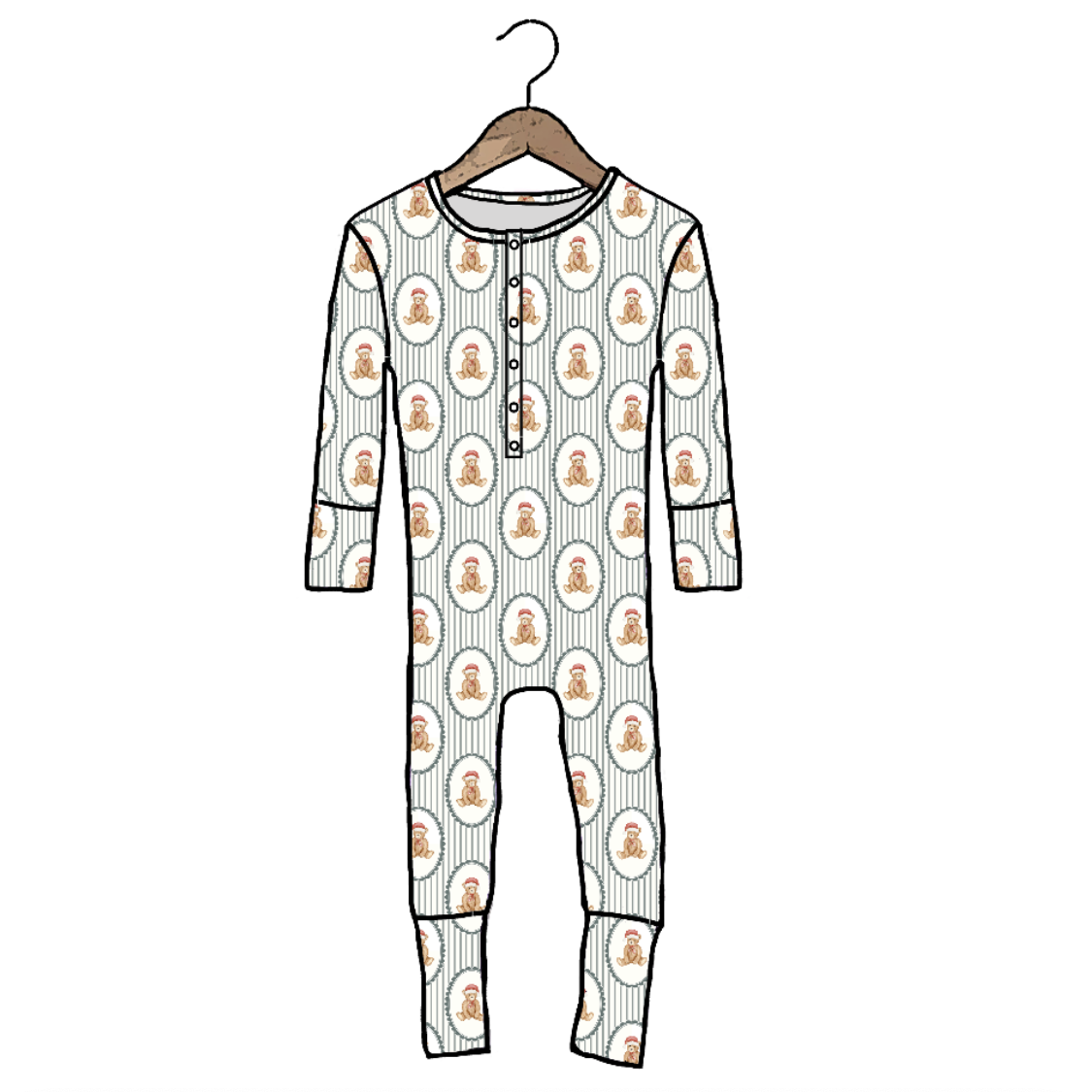 Beary Festive At Your Leisure Snap Down Adult Romper Luxe Edition | Cotton Bamboo Blend