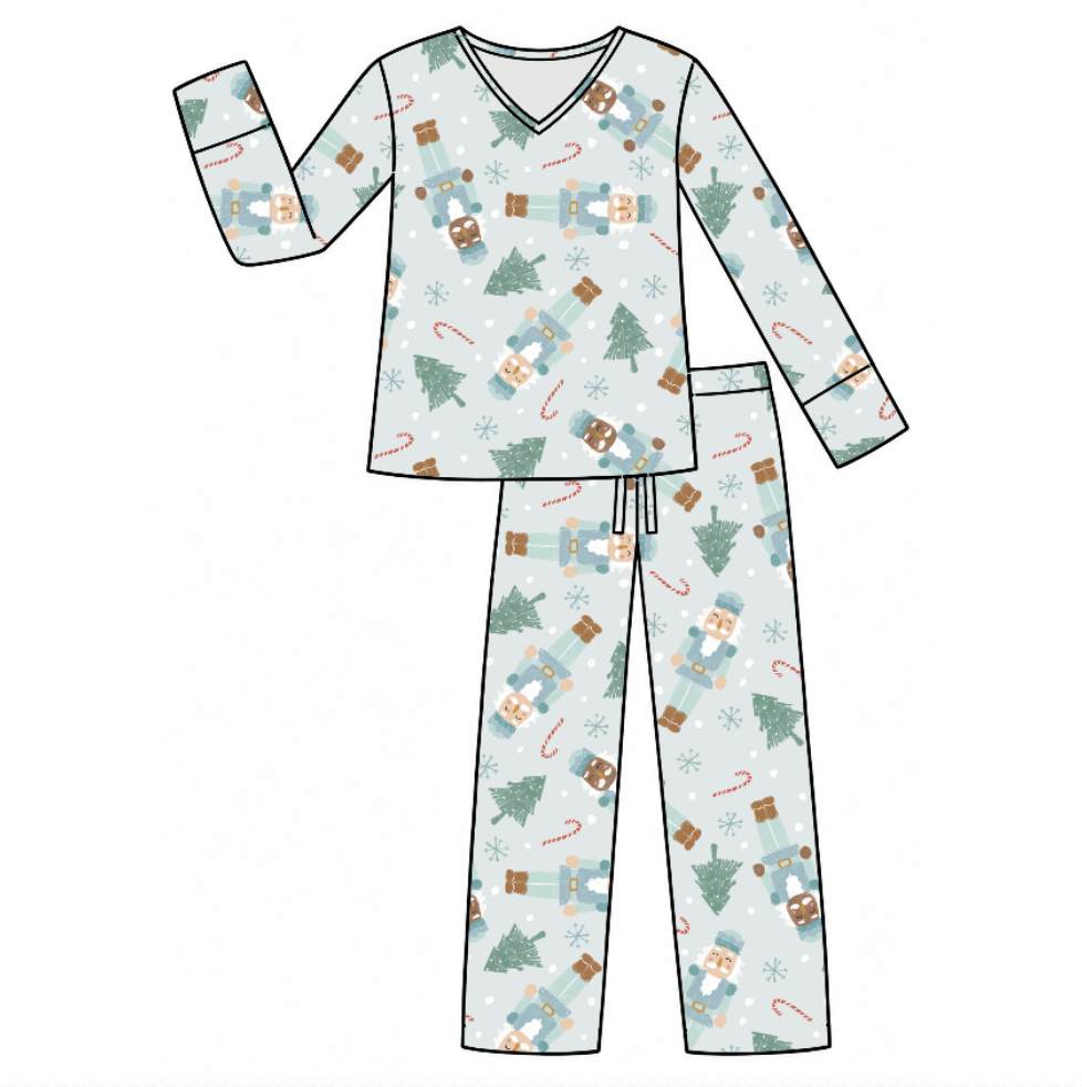 Frosted Flurry Soldiers Women's Long Sleeve Two-Piece Set Luxe Edition | Cotton Bamboo Blend