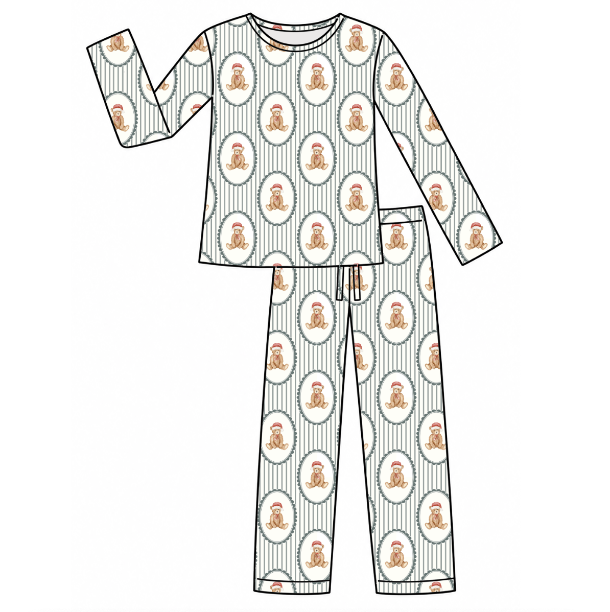 Beary Festive Men's Long Sleeve Two Piece Set