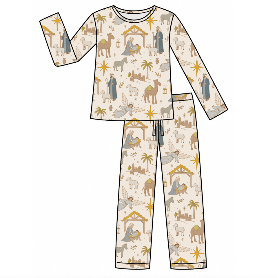Away In The Manger Men's Long Sleeve Two Piece Set
