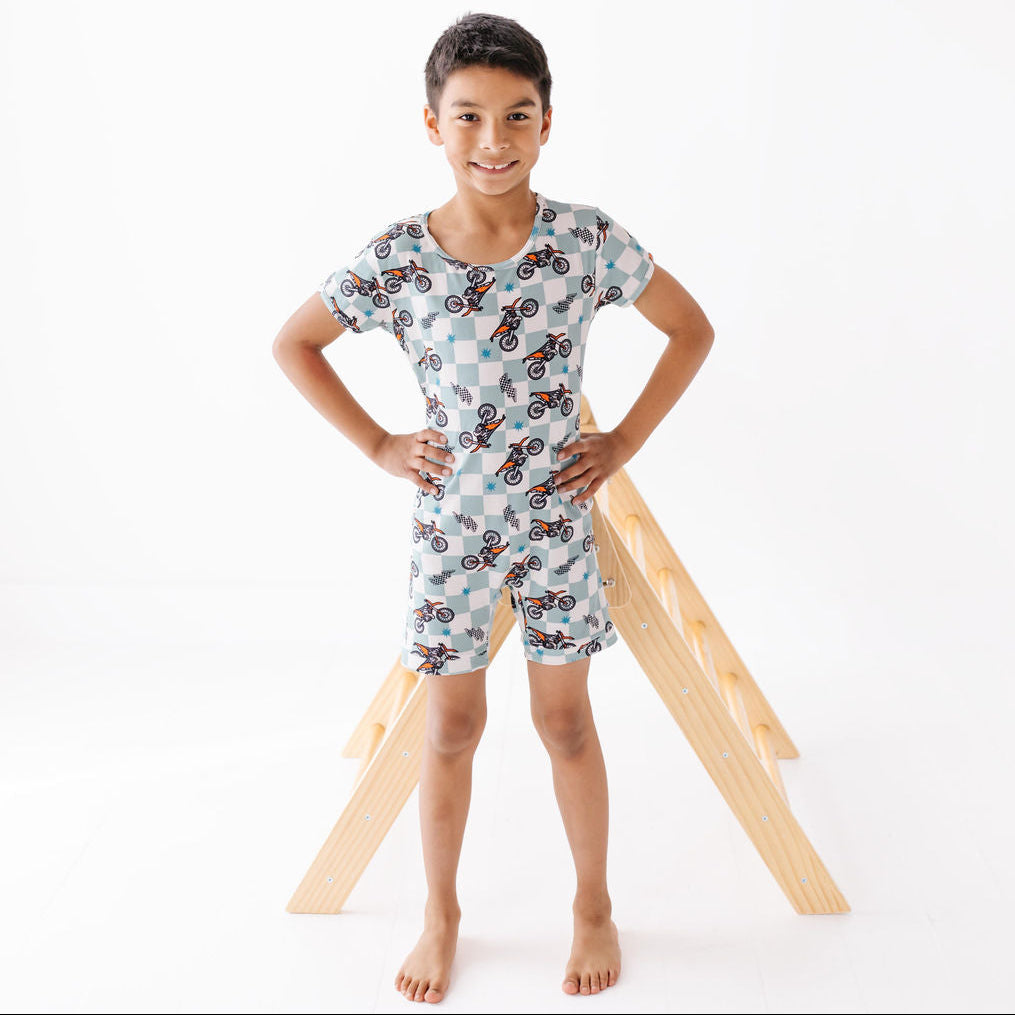 Race Day Kid's Shorty Romper Luxe Edition | Cotton Bamboo Blend
