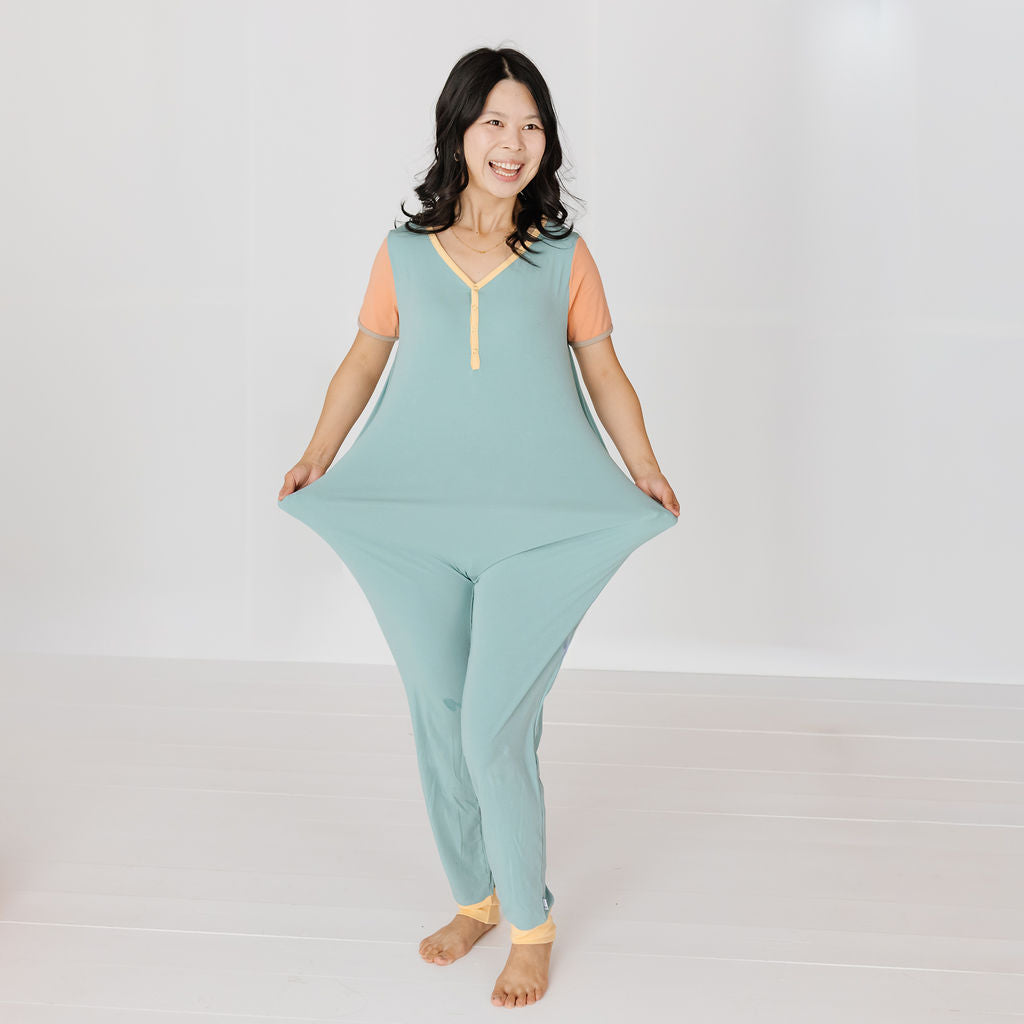 Blush & Breeze At Your Leisure Adult Short Long Romper