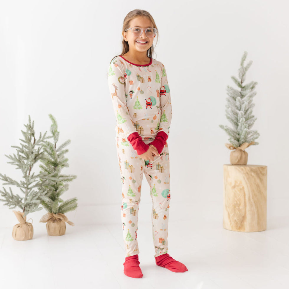 Jolly Jingles All Wrapped Up Kid's Two Piece Jammie Set