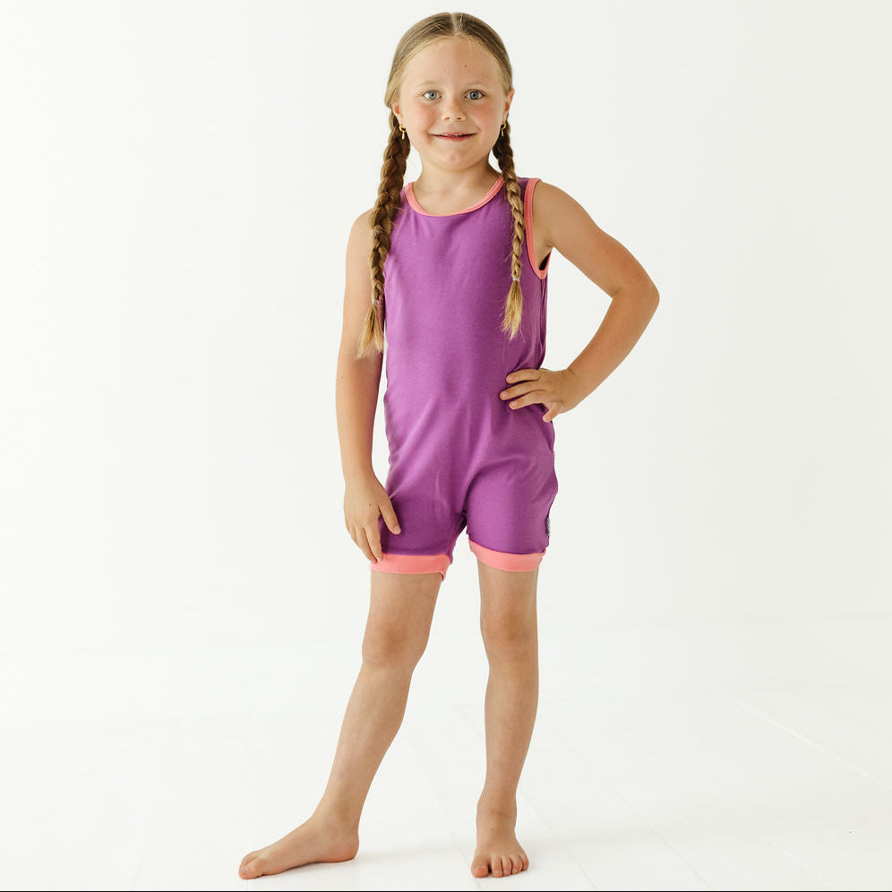 Berry Burst Sleeveless Shorty Romper Luxe Edition | Cotton Bamboo Blend