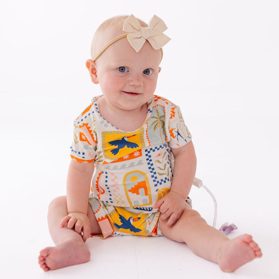 Little Rio Adaptive Tube Access Shorty Romper Luxe Edition | Cotton Bamboo Blend