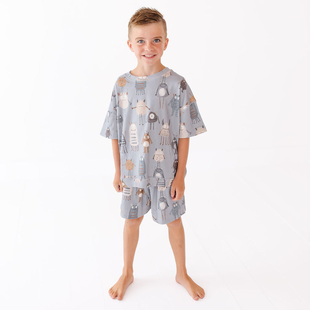 Blue Little Monsters CALM CLOUD Short Kid's Set