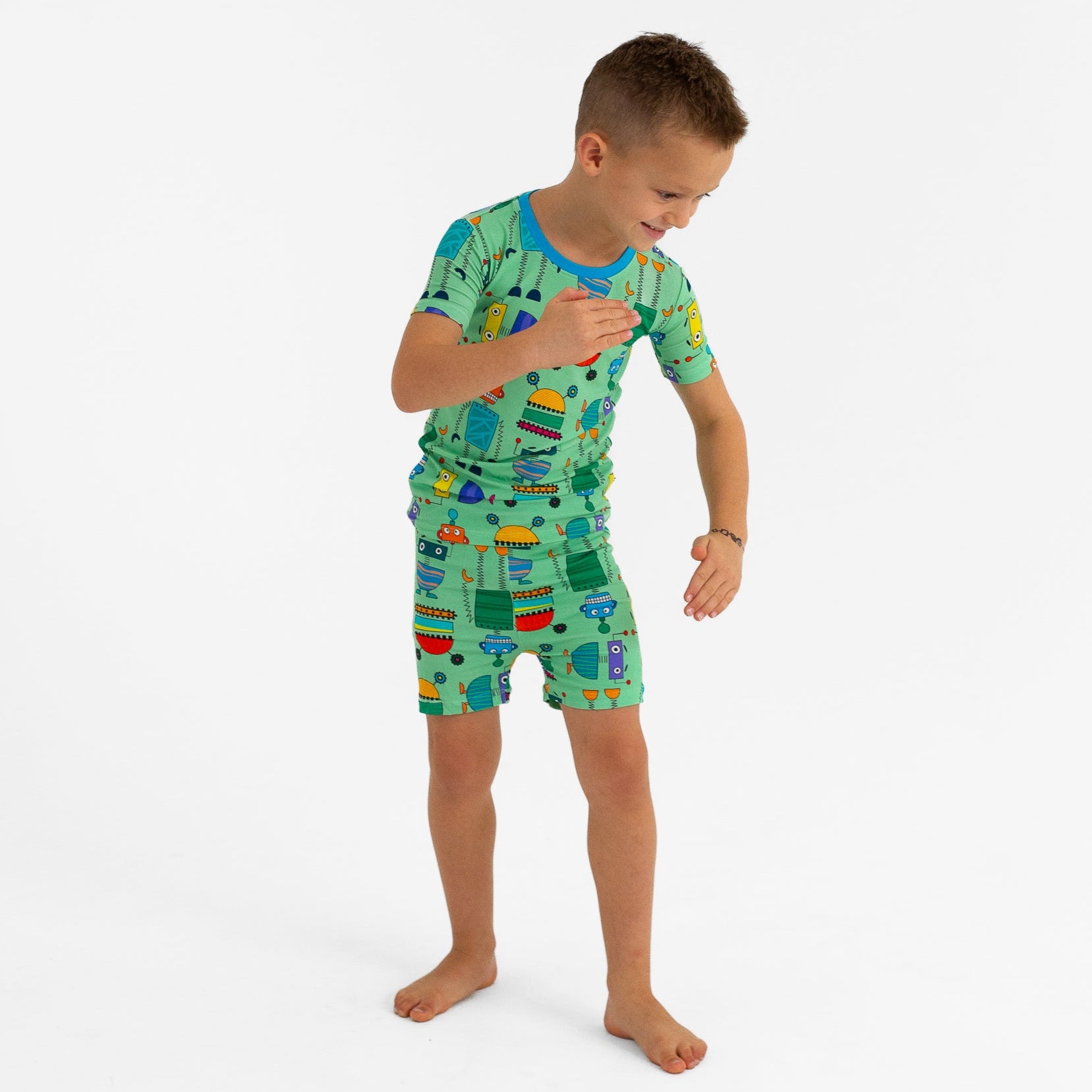 Bot Pop Two Piece Kid's Short Jammie Set (6-12/14)