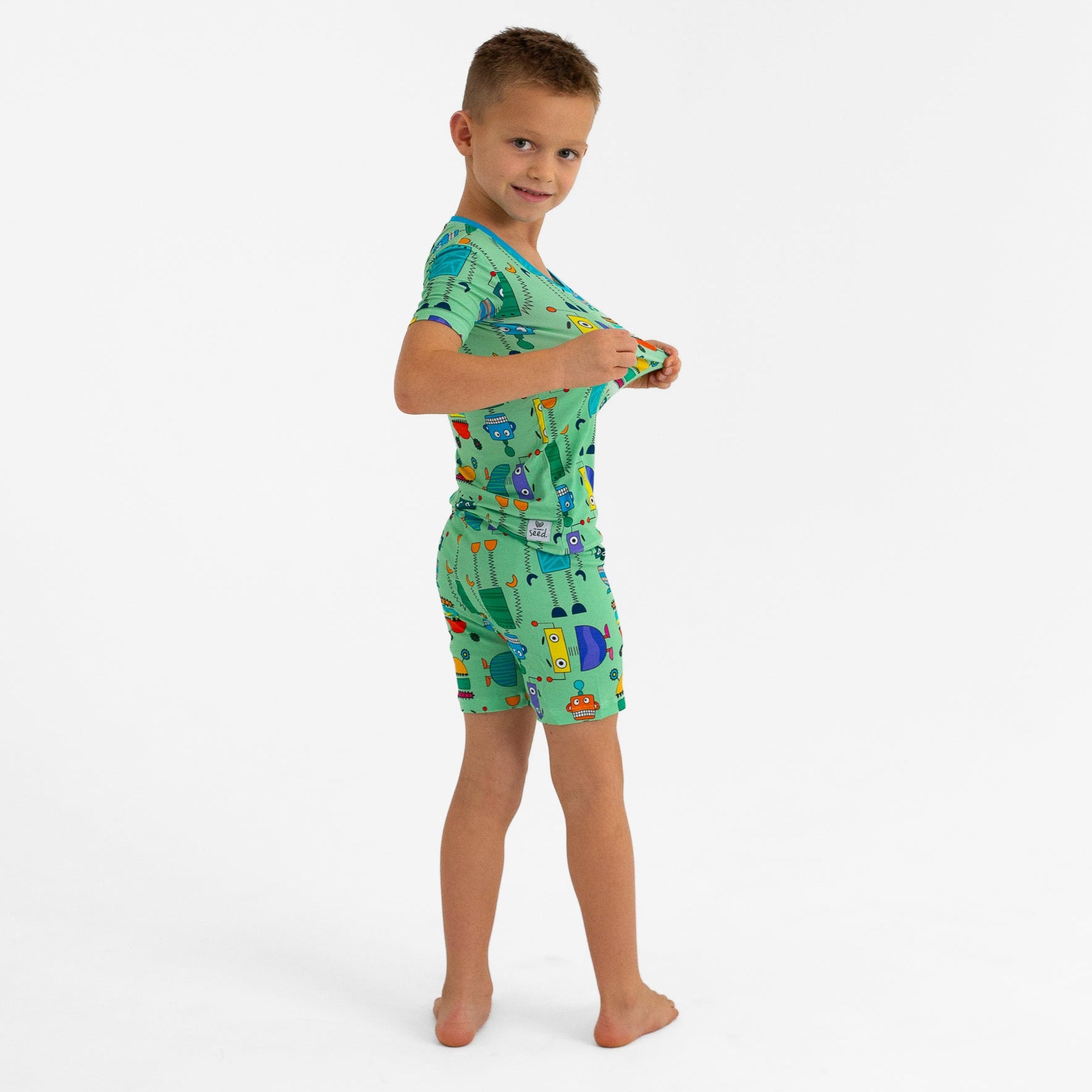 Bot Pop Two Piece Kid's Short Jammie Set (6-12/14)
