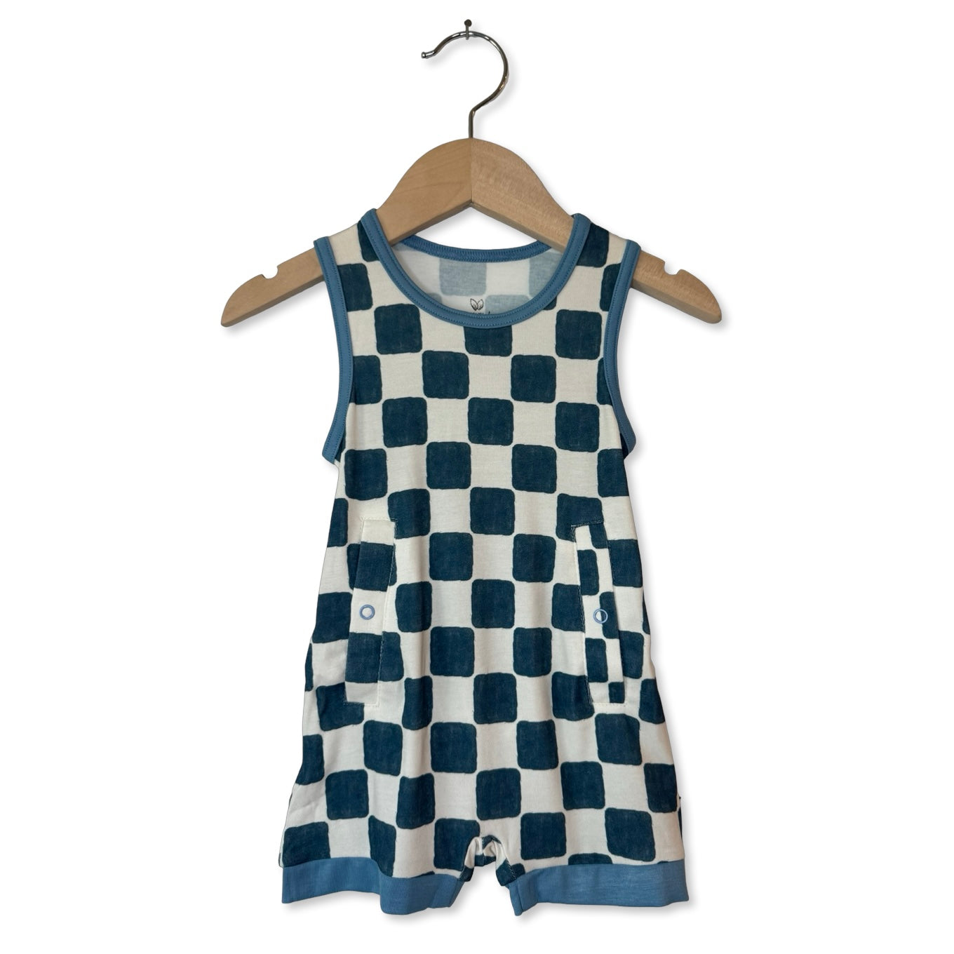 Checker Me Out Adaptive Tube Access Sleeveless Shorty Romper
