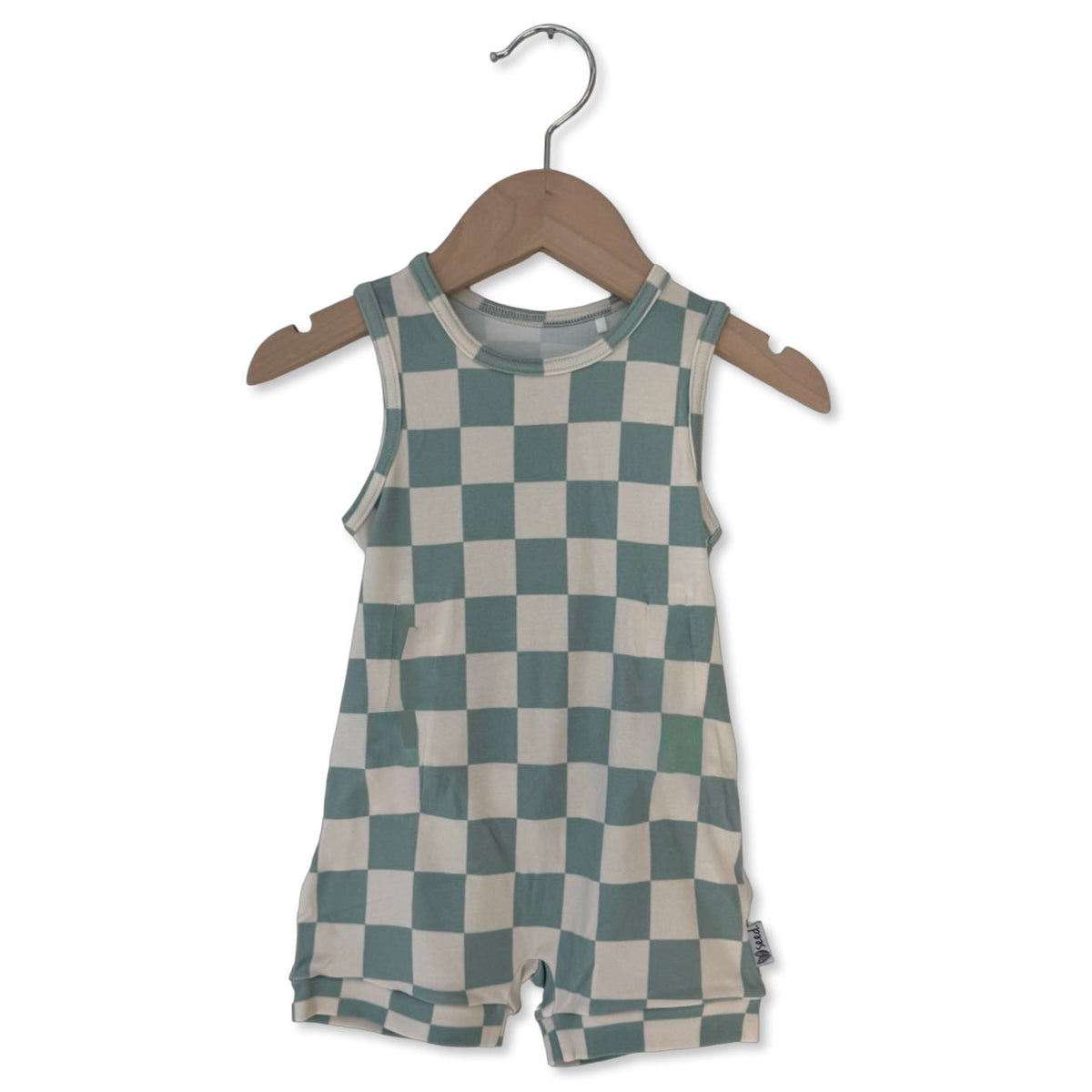 Tidepool Check Sleeveless Shorty Romper Luxe Edition | Cotton Bamboo Blend