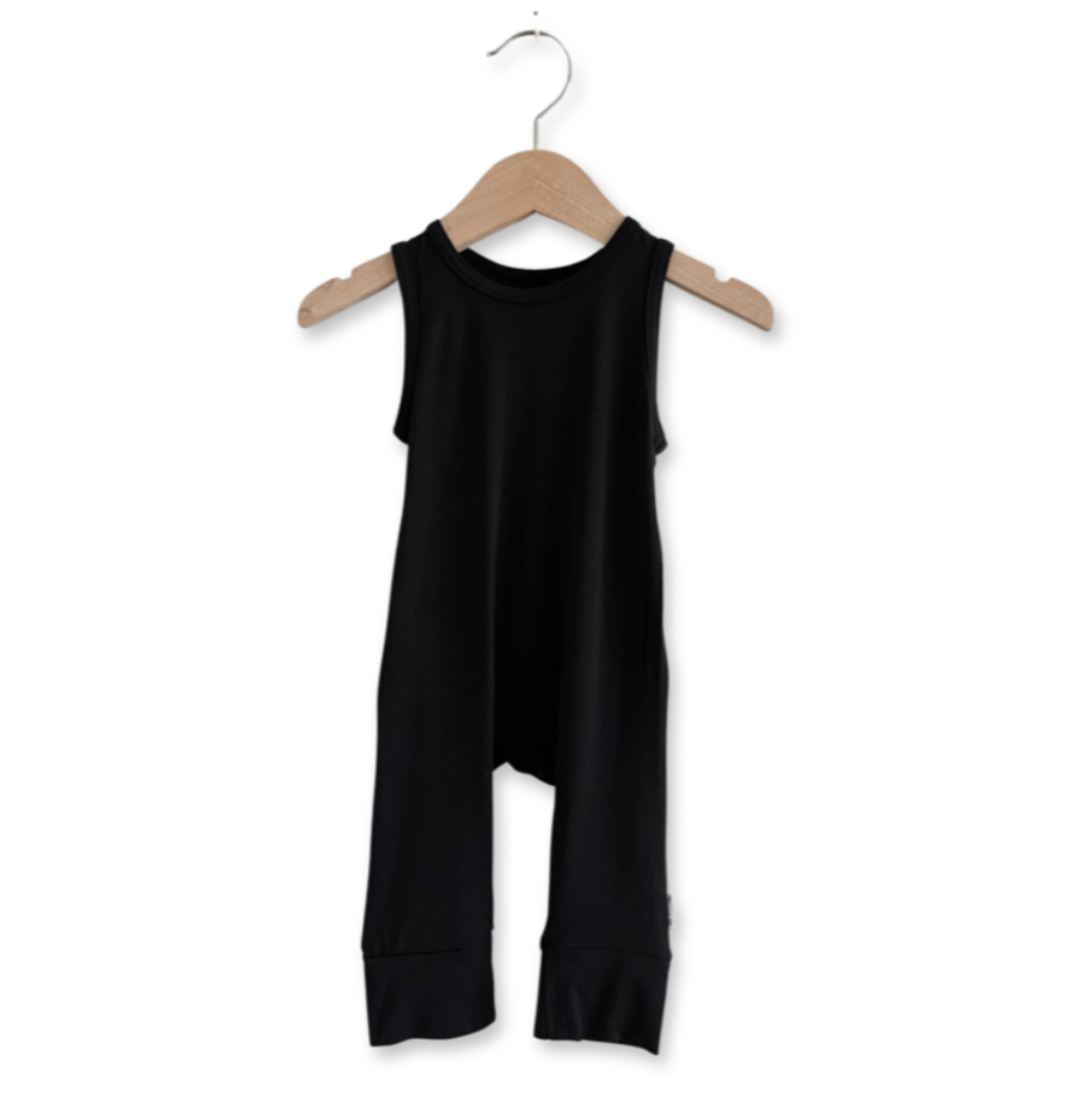 Black Big Kid Sleeveless Romper