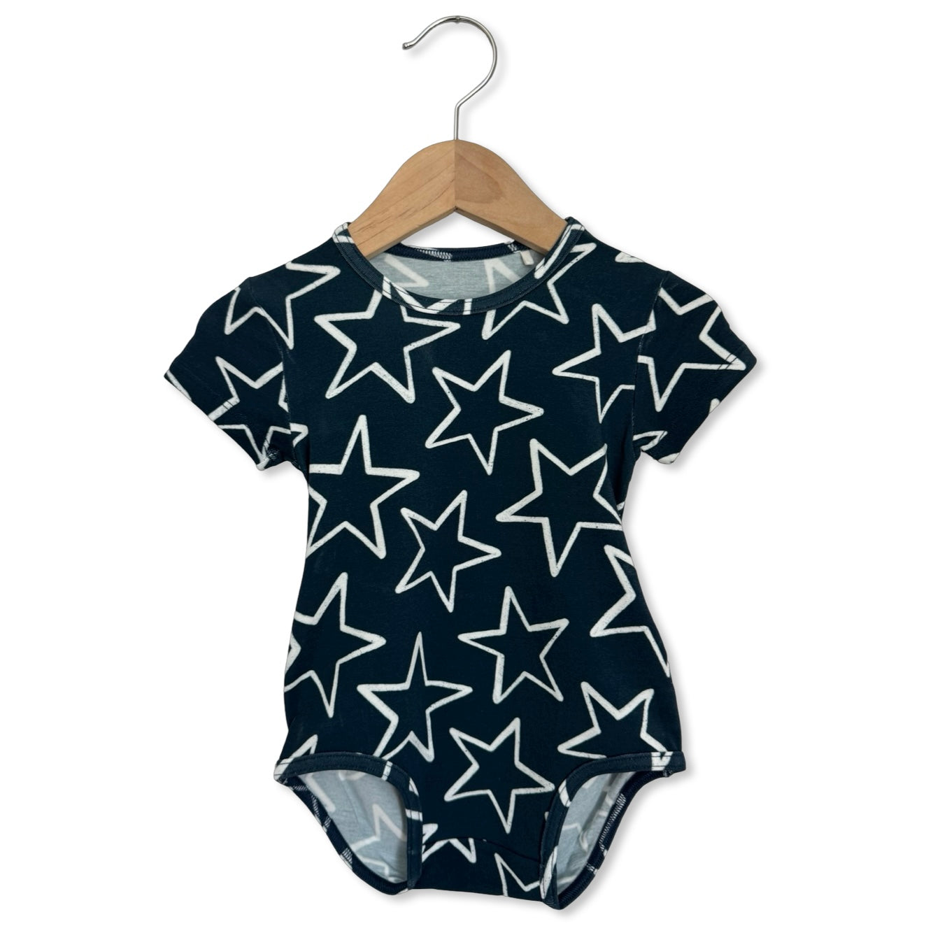 Star-Spangled Short Sleeve Snuggle Bug Bodysuit Luxe Edition | Cotton Bamboo Blend