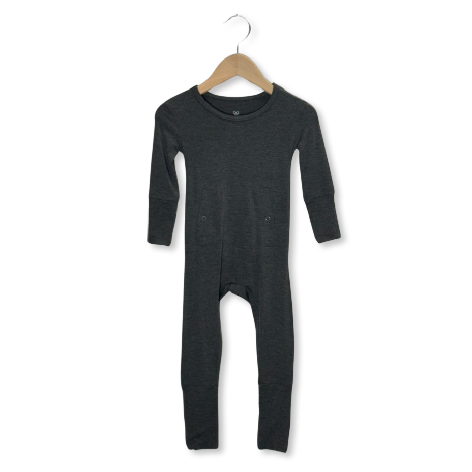 Charcoal Adaptive Tube Access with snaps Day to Night Romper