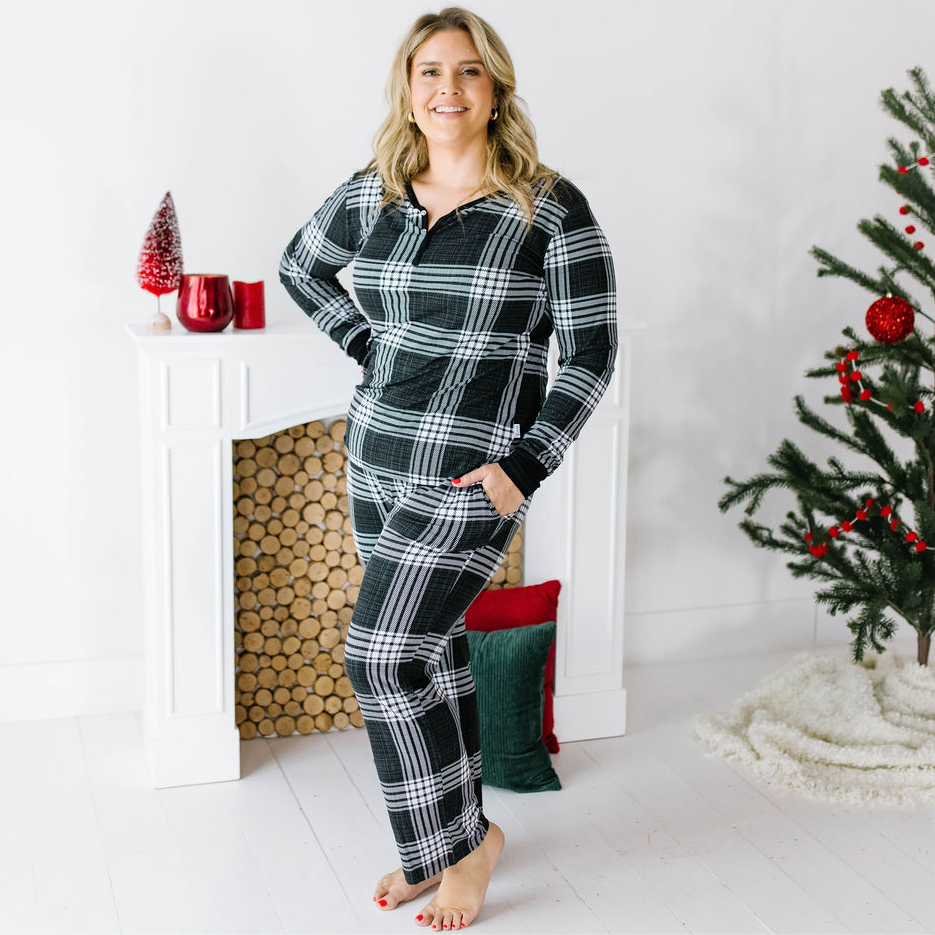 Ain't Mad About Plaid  Women's Long Sleeve Two Piece Set